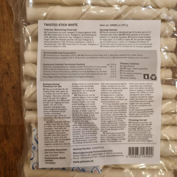 Twisted Stick White Okse - pose 500 gram