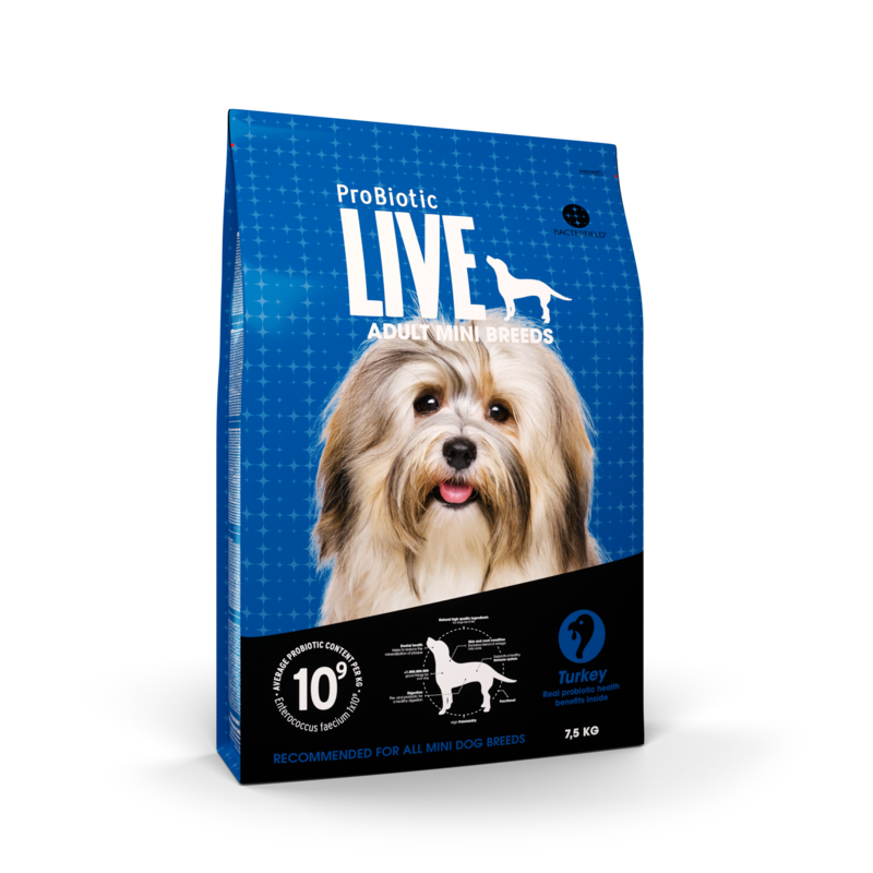 Probiotic Live Adult Mini Breeds med Kalkun - 7,5 kg