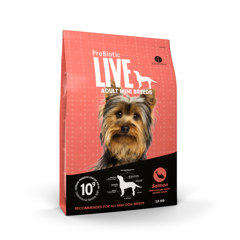 Probiotic Live Adult Mini Breeds med Laks - 7,5 kg
