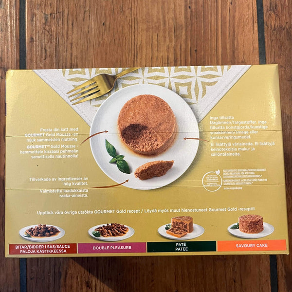 Purina Gourmet Gold Mousse kattemad - Pakke med 12 blandede dåser