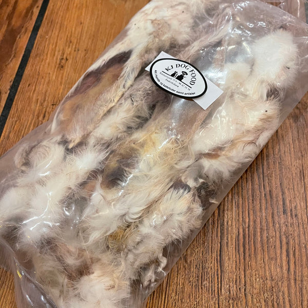 Kaninører med pels - almindelig pose - 100 gram